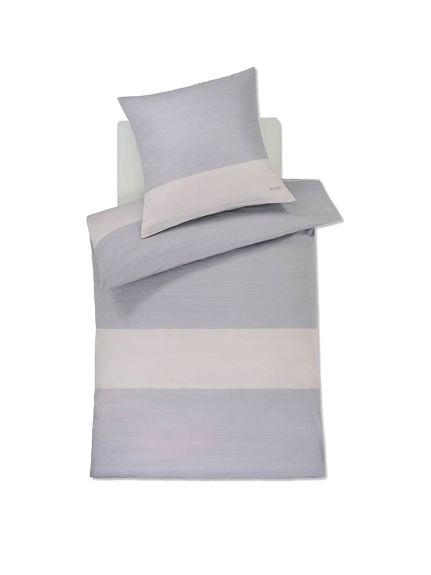 JOOP | Satin Bettwäsche SPLIT 70x90cm / 140x220cm Vanilla | hellgrau